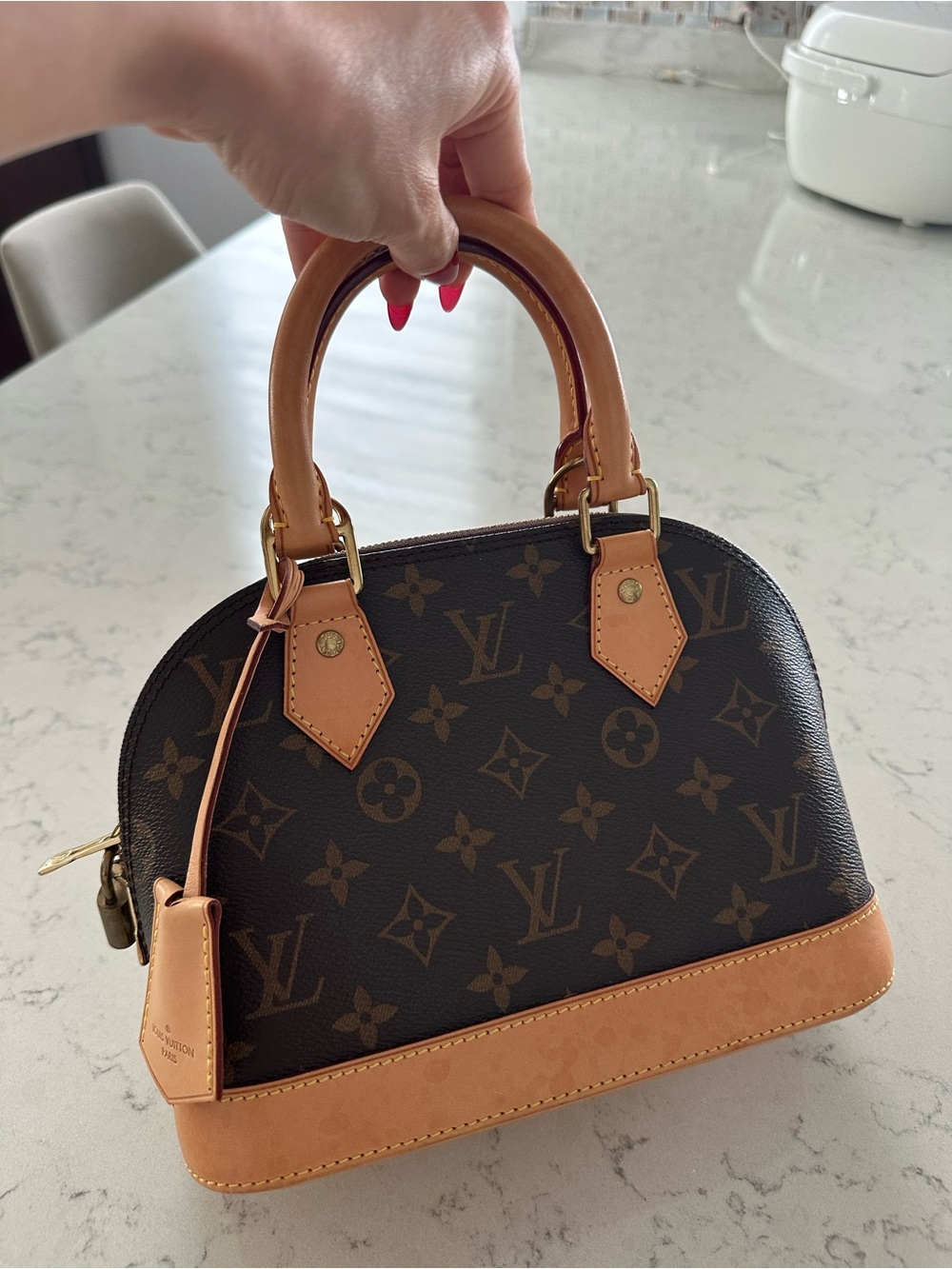 Authentic Louis Vuitton Brown Monogram Alma Mini Satchel